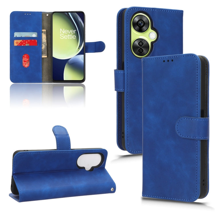 For OnePlus Nord CE 3 Skin Feel Magnetic Flip Leather Phone Case(Blue) - OnePlus Cases by PMC Jewellery | Online Shopping South Africa | PMC Jewellery