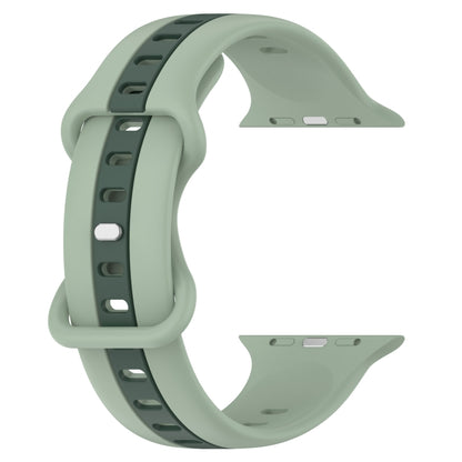 Nail Buckle Two-color Watch Band For Apple Watch Series 8&7 41mm / SE 2&6&SE&5&4 40mm / 3&2&1 38mm(Light Green + Dark Green) -  by PMC Jewellery | Online Shopping South Africa | PMC Jewellery