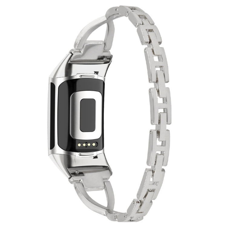 For Fitbit Charge 5 Diamond Metal Watch Band(Silver) - Smart Wear by PMC TechLife | Online Shopping South Africa | PMC TechLife