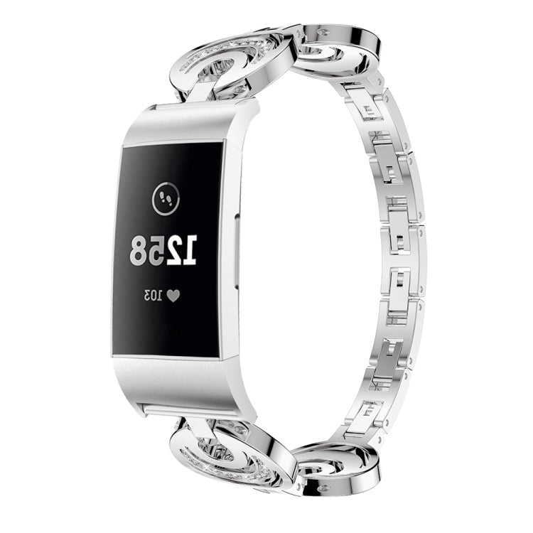 For Fitbit Charge 5 Sun Moon Star Diamond Metal Watch Band(Silver) -  by PMC TechLife | Online Shopping South Africa | PMC TechLife