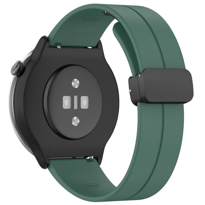 For Amazfit GTR Mini Magnetic Fold Clasp Black Buckle Silicone Watch Band(Dark Green) -  by PMC Jewellery | Online Shopping South Africa | PMC Jewellery