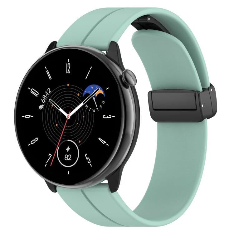 For Amazfit GTR Mini Magnetic Fold Clasp Black Buckle Silicone Watch Band(Teal) -  by PMC Jewellery | Online Shopping South Africa | PMC Jewellery