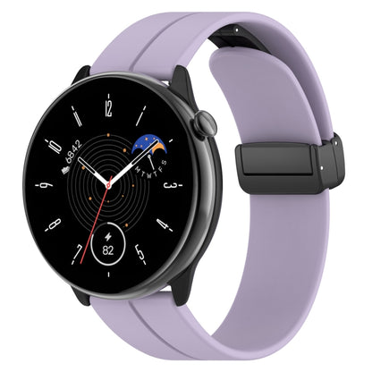 For Amazfit GTR Mini Magnetic Fold Clasp Black Buckle Silicone Watch Band(Light Purple) -  by PMC Jewellery | Online Shopping South Africa | PMC Jewellery