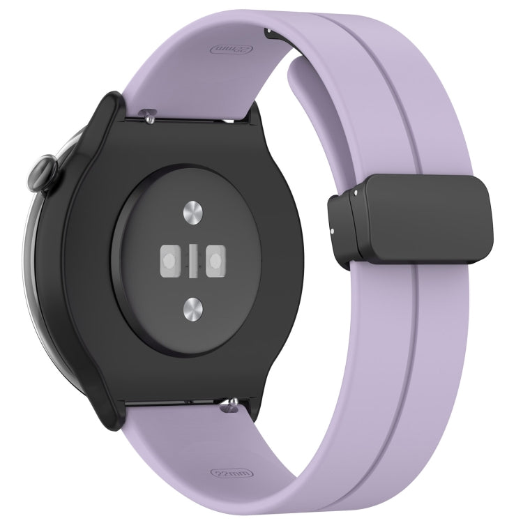 For Amazfit GTR Mini Magnetic Fold Clasp Black Buckle Silicone Watch Band(Light Purple) -  by PMC Jewellery | Online Shopping South Africa | PMC Jewellery