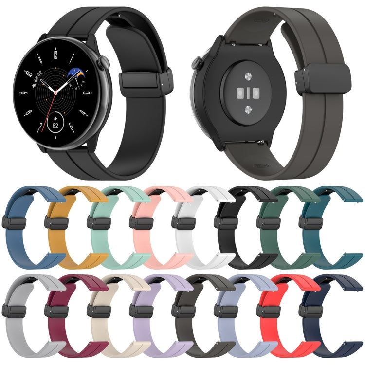 For Amazfit GTR Mini Magnetic Fold Clasp Black Buckle Silicone Watch Band(Blue) -  by PMC Jewellery | Online Shopping South Africa | PMC Jewellery