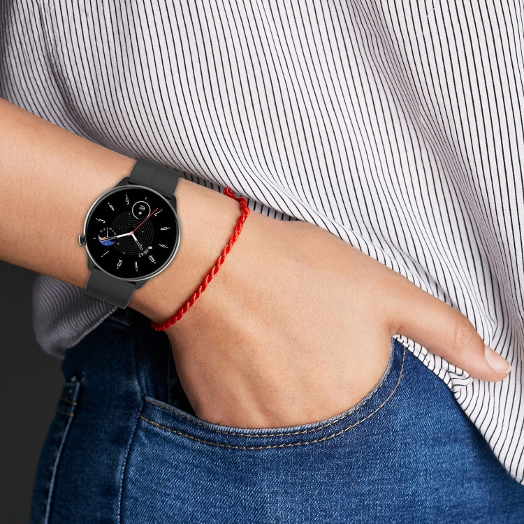 For Amazfit GTR Mini Magnetic Fold Clasp Black Buckle Silicone Watch Band(Blue) -  by PMC Jewellery | Online Shopping South Africa | PMC Jewellery