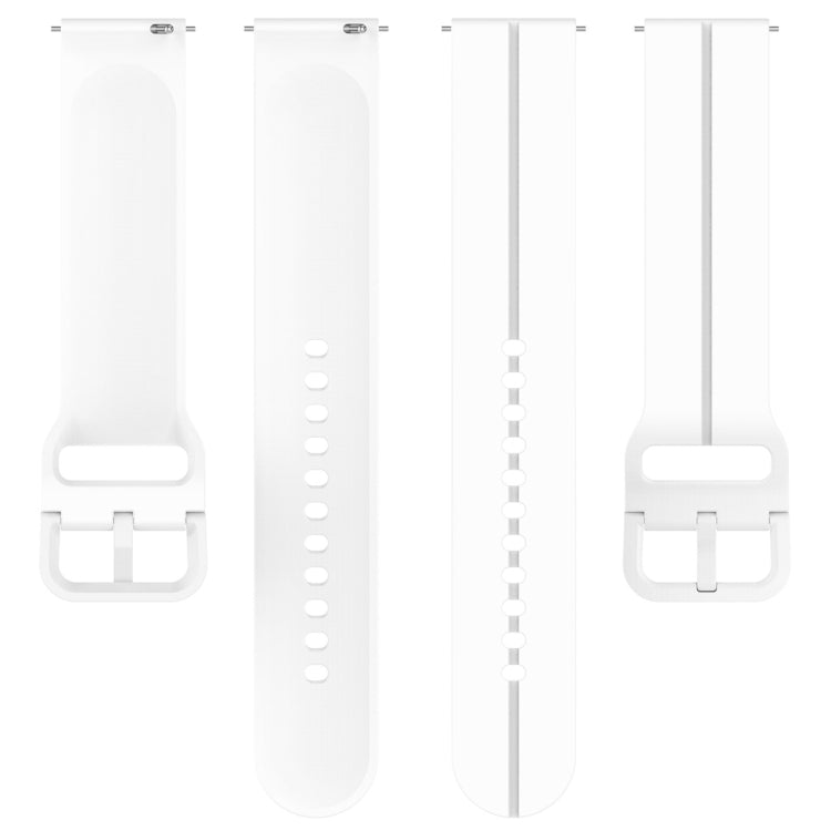 For Amazfit GTR Mini 20mm Flat Head Groove Reverse Buckle Silicone Watch Band(White) -  by PMC Jewellery | Online Shopping South Africa | PMC Jewellery