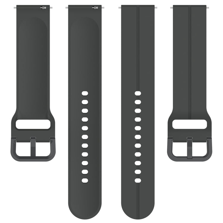 For Amazfit GTR Mini 20mm Flat Head Groove Reverse Buckle Silicone Watch Band(Dark Grey) -  by PMC Jewellery | Online Shopping South Africa | PMC Jewellery