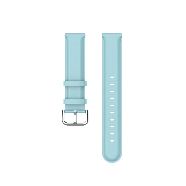 For Amazfit GTR Mini Round Tail Genuine Leather Watch Band(Light Blue) -  by PMC Jewellery | Online Shopping South Africa | PMC Jewellery