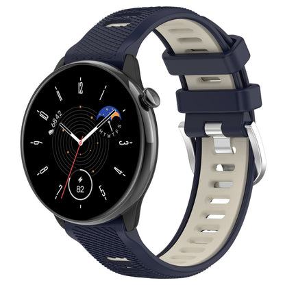 For Amazfit GTR Mini 20mm Cross Texture Two Color Silicone Stainless Steel Buckle Watch Band(Midnight Blue Starlight) -  by PMC Jewellery | Online Shopping South Africa | PMC Jewellery