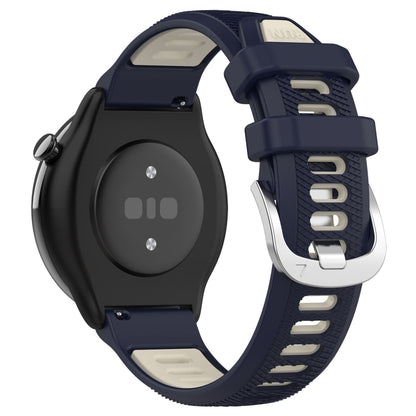 For Amazfit GTR Mini 20mm Cross Texture Two Color Silicone Stainless Steel Buckle Watch Band(Midnight Blue Starlight) -  by PMC Jewellery | Online Shopping South Africa | PMC Jewellery