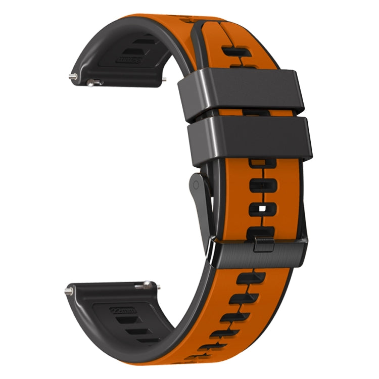 20mm Universal Vertical Line Two-Color Silicone Watch Band(Orange+Black) - Smart Wear by PMC Jewellery | Online Shopping South Africa | PMC Jewellery