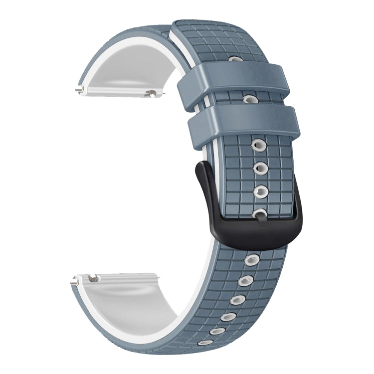 20mm Universal Mesh Two-Tone Silicone Watch Band(Blue White) - Smart Wear by PMC TechLife | Online Shopping South Africa | PMC TechLife