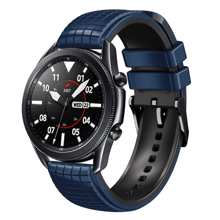 20mm Universal Mesh Two-Tone Silicone Watch Band(Dark Blue Black) - Smart Wear by PMC TechLife | Online Shopping South Africa | PMC TechLife
