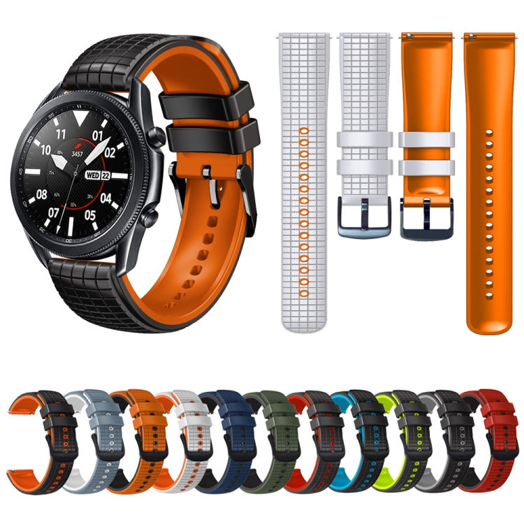 22mm Universal Mesh Two-Tone Silicone Watch Band(Orange Black) - Smart Wear by PMC TechLife | Online Shopping South Africa | PMC TechLife