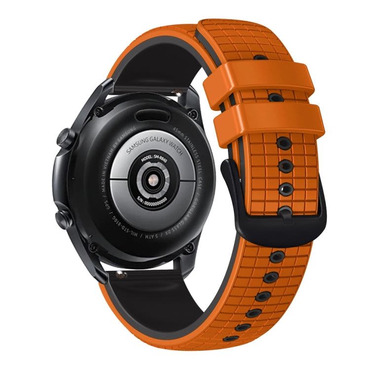 22mm Universal Mesh Two-Tone Silicone Watch Band(Orange Black) - Smart Wear by PMC TechLife | Online Shopping South Africa | PMC TechLife
