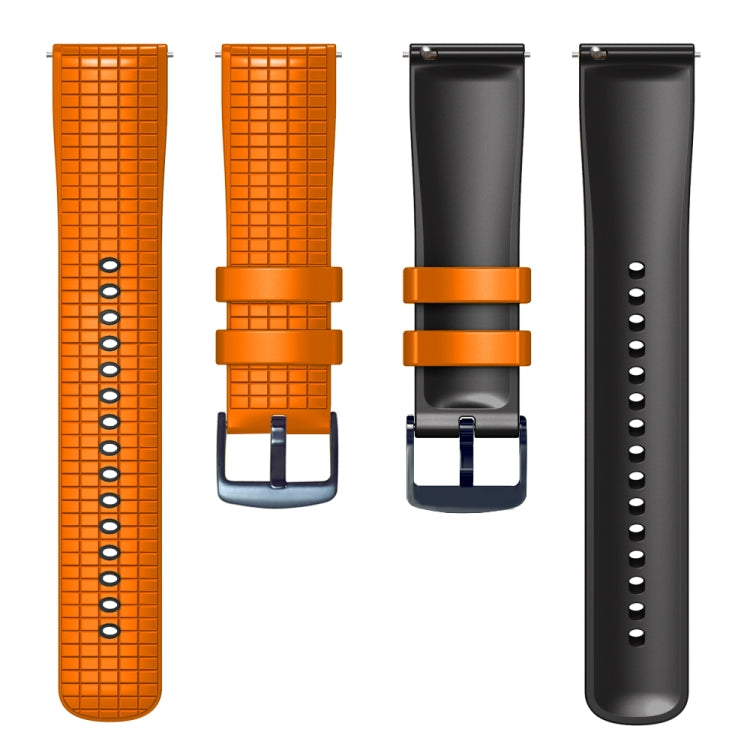 22mm Universal Mesh Two-Tone Silicone Watch Band(Orange Black) - Smart Wear by PMC TechLife | Online Shopping South Africa | PMC TechLife