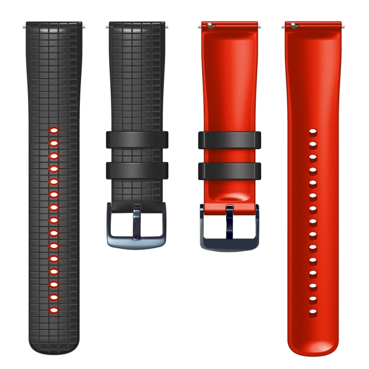 22mm Universal Mesh Two-Tone Silicone Watch Band(Black Red) - Smart Wear by PMC Jewellery | Online Shopping South Africa | PMC Jewellery