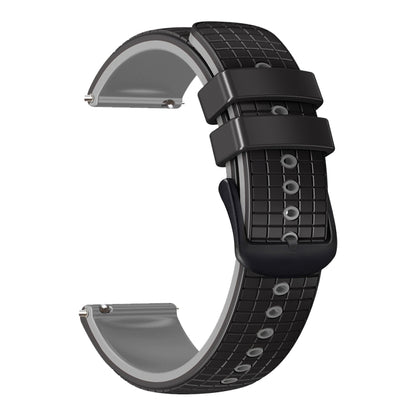 22mm Universal Mesh Two-Tone Silicone Watch Band(Black Gray) - Smart Wear by PMC Jewellery | Online Shopping South Africa | PMC Jewellery