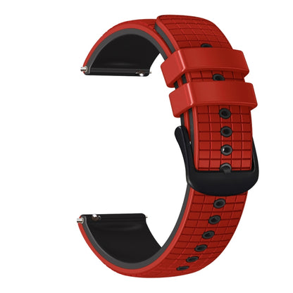 22mm Universal Mesh Two-Tone Silicone Watch Band(Red Black) - Smart Wear by PMC Jewellery | Online Shopping South Africa | PMC Jewellery