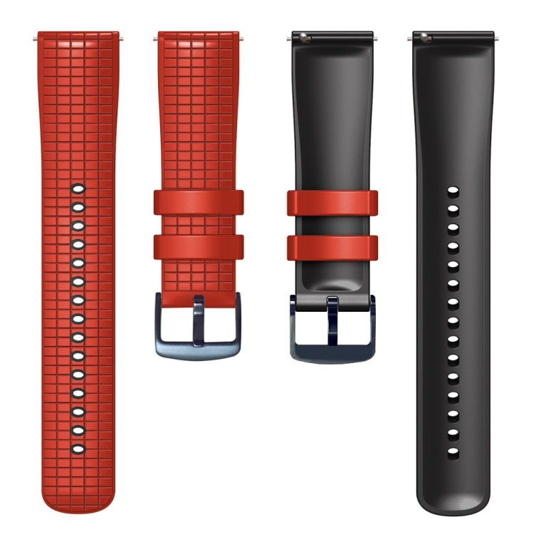 22mm Universal Mesh Two-Tone Silicone Watch Band(Red Black) - Smart Wear by PMC Jewellery | Online Shopping South Africa | PMC Jewellery