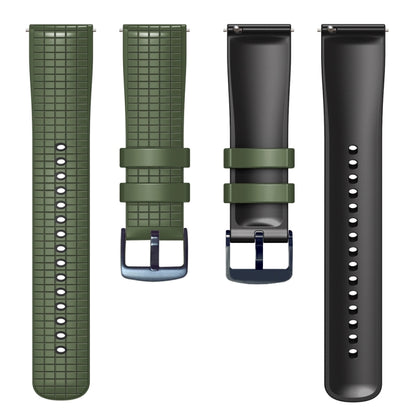 22mm Universal Mesh Two-Tone Silicone Watch Band(Army Green Black) - Smart Wear by PMC Jewellery | Online Shopping South Africa | PMC Jewellery