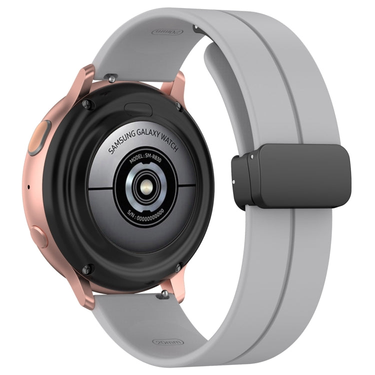 22mm Universal Flat Head Groove Folding Black Buckle Silicone Watch Band(Light Grey) - Smart Wear by PMC TechLife | Online Shopping South Africa | PMC TechLife