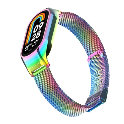 For Xiaomi Mi Band 8 Integrated Metal Case + Steel Mesh Buckle Watch Band(Colorful) - Smart Wear by PMC Jewellery | Online Shopping South Africa | PMC Jewellery