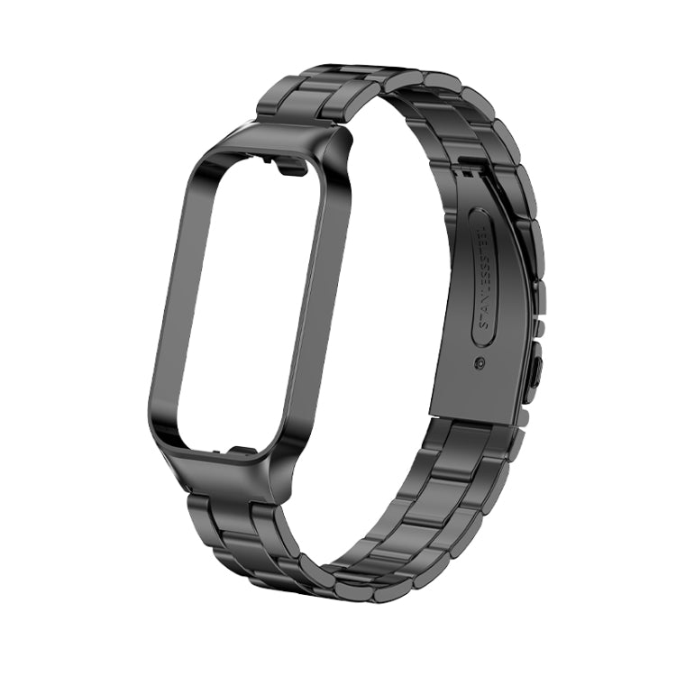 For Redmi Band 2 Three-bead Metal Watch Band(Black) - Smart Wear by PMC TechLife | Online Shopping South Africa | PMC TechLife