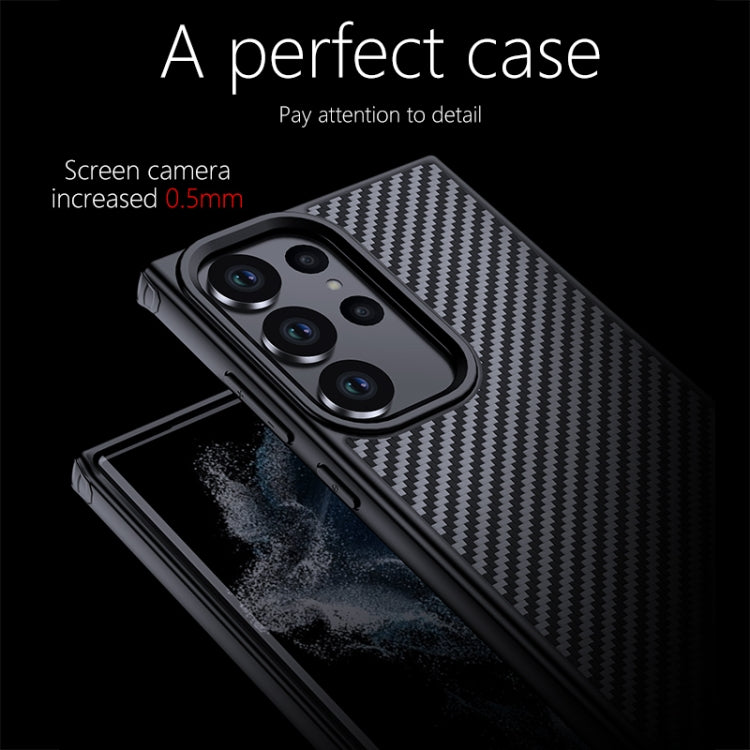 For Samsung Galaxy S23 Ultra 5G wlons Magsafe Carbon Fiber Kevlar TPU Phone Case(Black) - Galaxy S23 Ultra 5G Cases by wlons | Online Shopping South Africa | PMC Jewellery | Buy Now Pay Later Mobicred