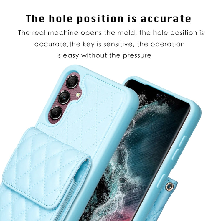 For Samsung Galaxy A14 4G / 5G Vertical Wallet Rhombic Leather Phone Case(Blue) - free shipping - PMC TechLife - Order now!