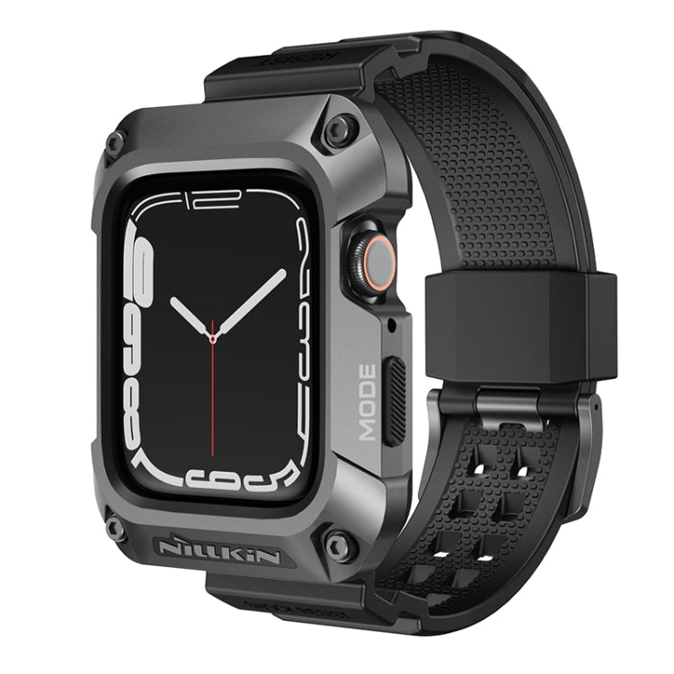 NILLKIN Ruidong Series Alloy + TPU Integrated Watch Band For Apple Watch Series 8&7 45mm(Grey) - Smart Wear by NILLKIN | Online Shopping South Africa | PMC Jewellery