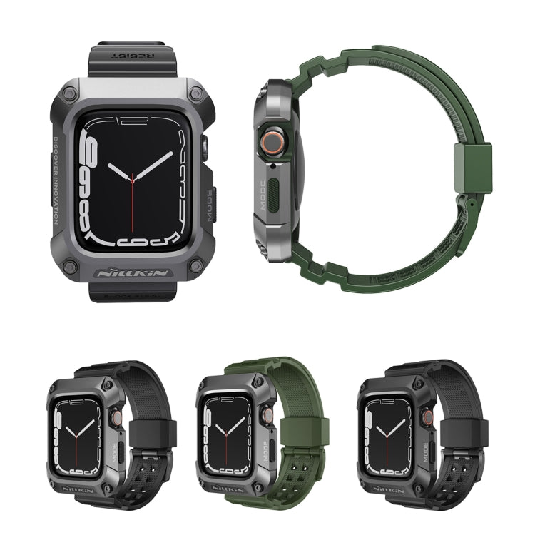 NILLKIN Ruidong Series Alloy + TPU Integrated Watch Band For Apple Watch Series 8&7 45mm(Green) - Smart Wear by NILLKIN | Online Shopping South Africa | PMC Jewellery
