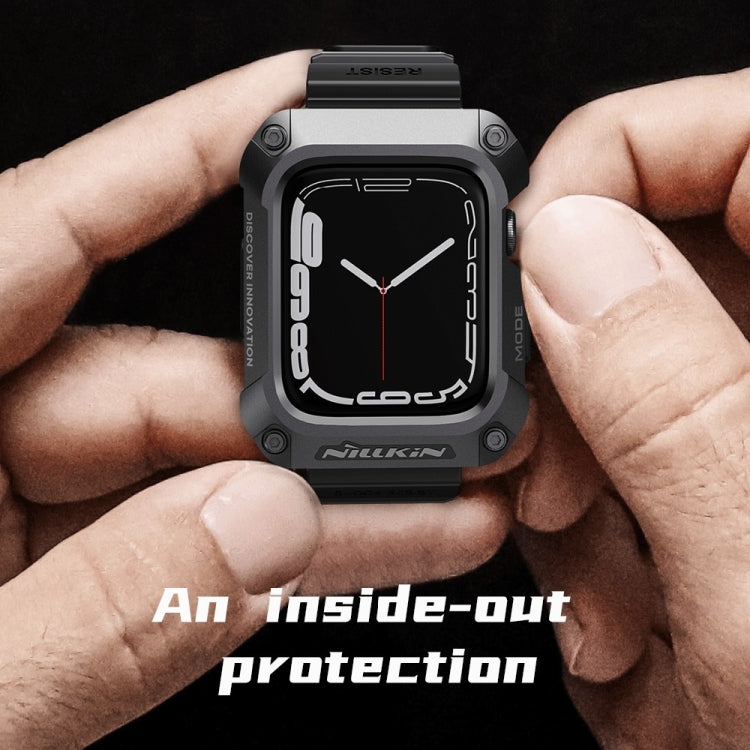 NILLKIN Ruidong Series Alloy + TPU Integrated Watch Band For Apple Watch Series 8&7 45mm(Black) - Watch Bands by NILLKIN | Online Shopping South Africa | PMC Jewellery | Buy Now Pay Later Mobicred