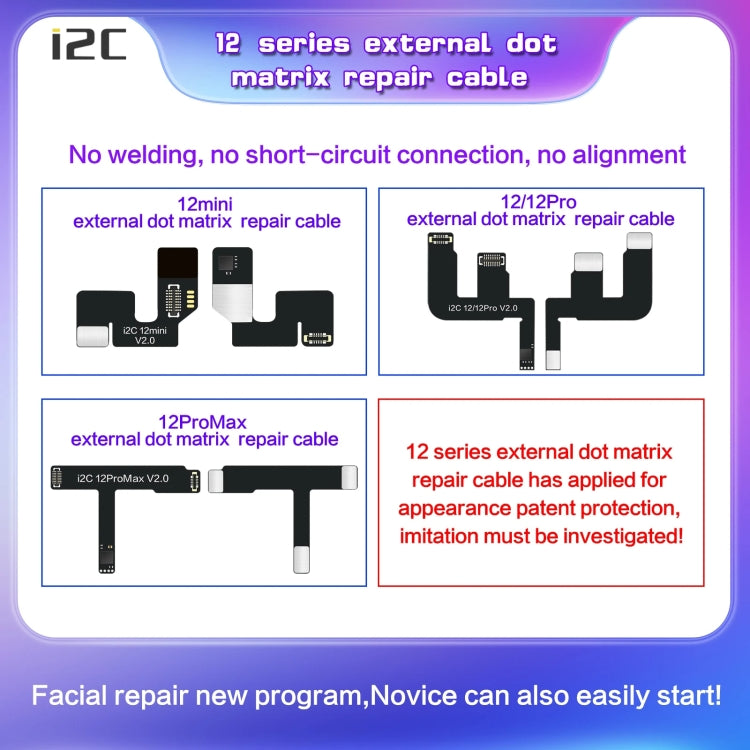 For iPhone 12 / 12 Pro i2C MC12 SK-BOX Dot-matrix Flex Cable V2.0 - free shipping - PMC TechLife - Order now!