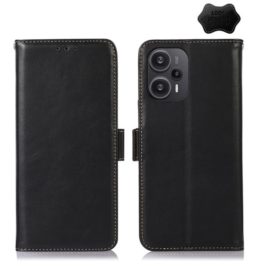 For Xiaomi Redmi Note 12 Turbo 5G Crazy Horse Top Layer Cowhide Leather Phone Case(Black) - Xiaomi Cases by PMC Jewellery | Online Shopping South Africa | PMC Jewellery