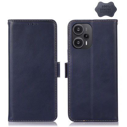 For Xiaomi Redmi Note 12 Turbo 5G Crazy Horse Top Layer Cowhide Leather Phone Case(Blue) - Xiaomi Cases by PMC Jewellery | Online Shopping South Africa | PMC Jewellery