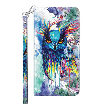 For Xiaomi Redmi Note 12 4G Global 3D Painting Pattern Flip Leather Phone Case(Watercolor Owl) - Note 12 Cases by PMC Jewellery | Online Shopping South Africa | PMC Jewellery