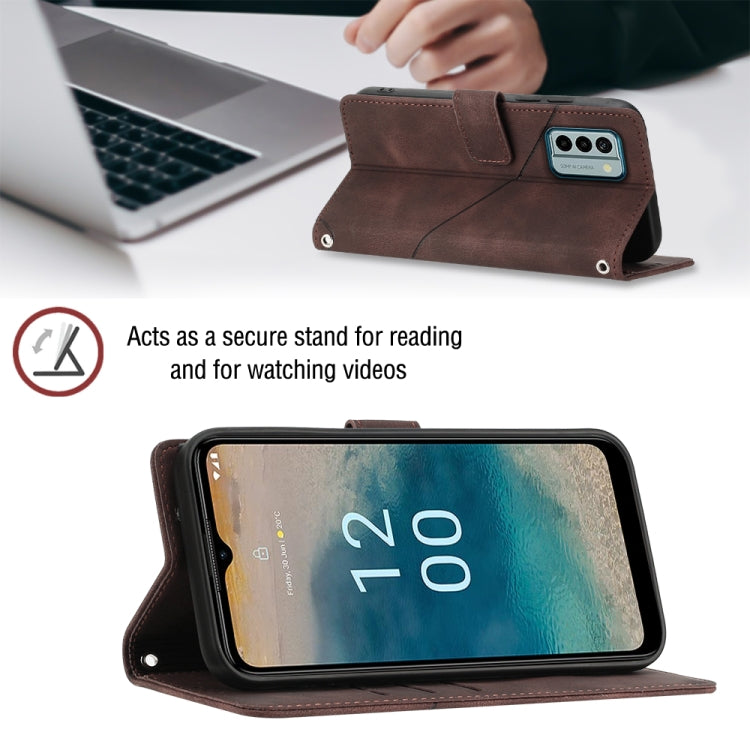 For Nokia G22 Skin-feel Embossed Leather Phone Case(Brown) - free shipping - PMC TechLife - Order now!