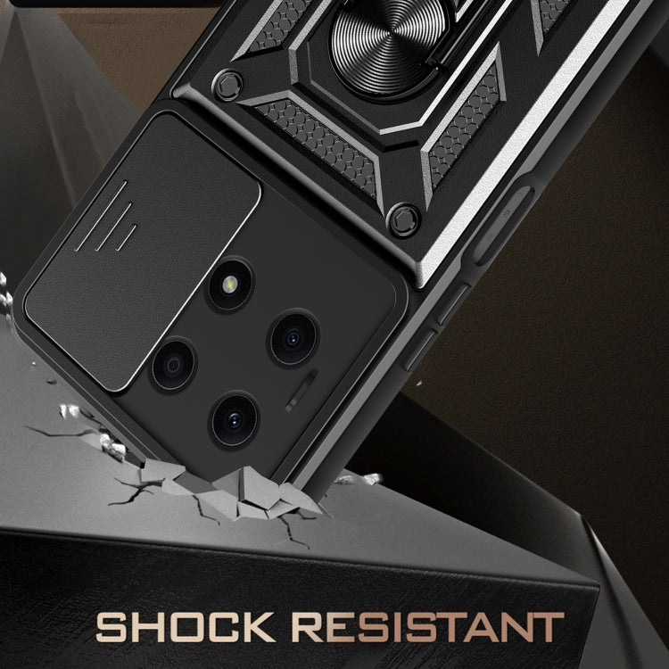 For Honor X8a 4G Sliding Camera Cover Design TPU + PC Phone Case(Black) - free shipping - PMC TechLife - Order now!