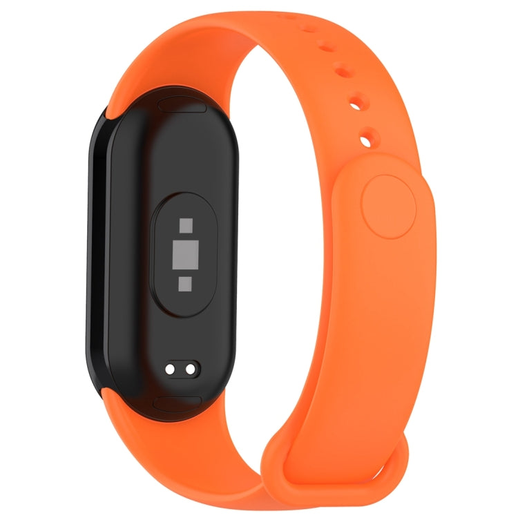 For Xiaomi Mi Band 8 Solid Color Silicone Plug Replacement Watch Band(Orange) - Smart Wear by PMC Jewellery | Online Shopping South Africa | PMC Jewellery