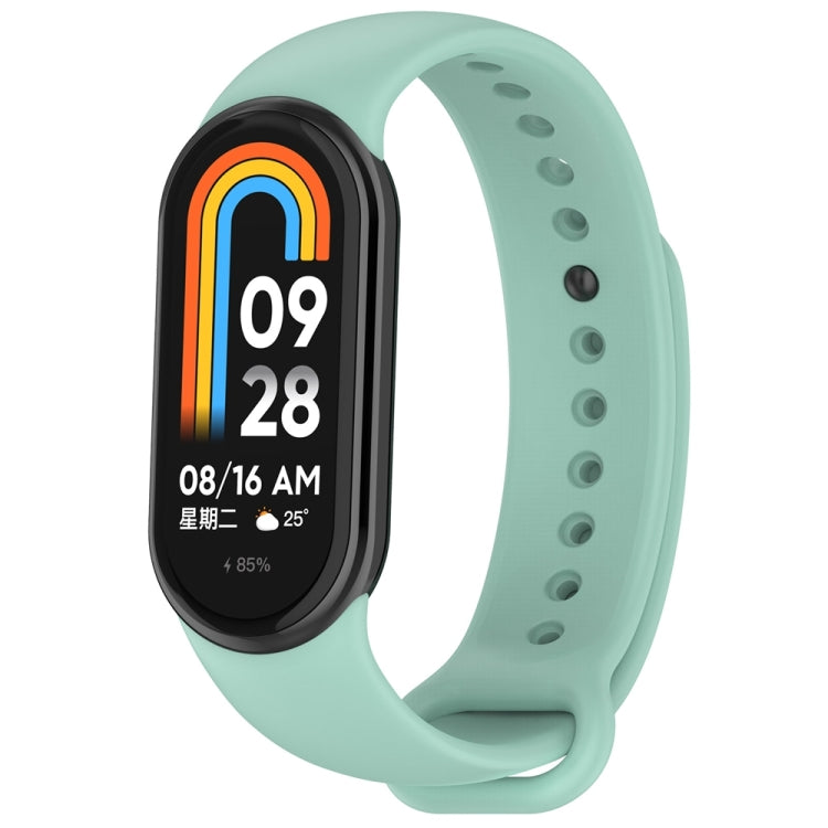 For Xiaomi Mi Band 8 Solid Color Stainless Steel Plug Replacement Watch Band (Blue Green) - Watch Bands by PMC Jewellery | Online Shopping South Africa | PMC Jewellery