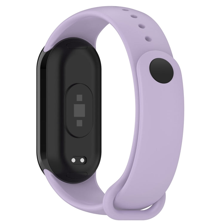 For Xiaomi Mi Band 8 Solid Color Stainless Steel Plug Replacement Watch Band (Purple) - Watch Bands by PMC Jewellery | Online Shopping South Africa | PMC Jewellery