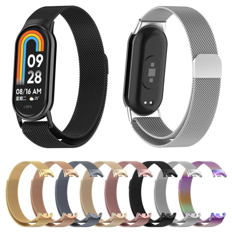 For Xiaomi Mi Band 8 Milanese Metal Watch Band(Black) - Smart Wear by PMC TechLife | Online Shopping South Africa | PMC TechLife