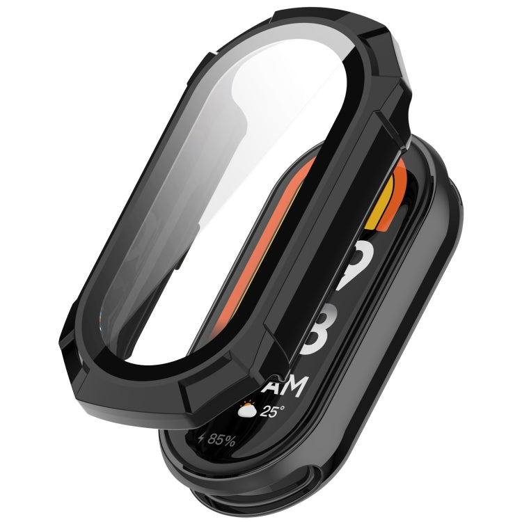 For Xiaomi Mi Band 8 PC + Tempered Glass Integrated Protective Watch Case(Black) - Smart Wear by PMC Jewellery | Online Shopping South Africa | PMC Jewellery