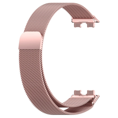 For Huawei Band 8 Milanese Metal Watch Band(Rose Pink) - Smart Wear by PMC Jewellery | Online Shopping South Africa | PMC Jewellery