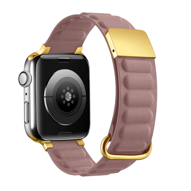 Magnetic Reverse Buckle Watch Band For Apple Watch Series 8&7 45mm(Rose Gold) - Smart Wear by PMC Jewellery | Online Shopping South Africa | PMC Jewellery