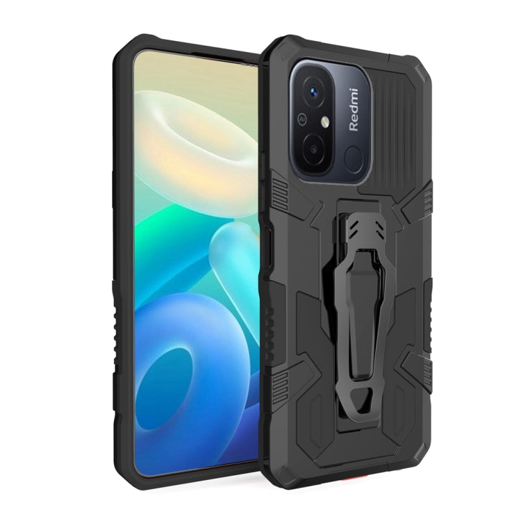 For Xiaomi Redmi 12C Armor Warrior Shockproof PC + TPU Phone Case(Black) - free shipping - PMC TechLife - Order now!