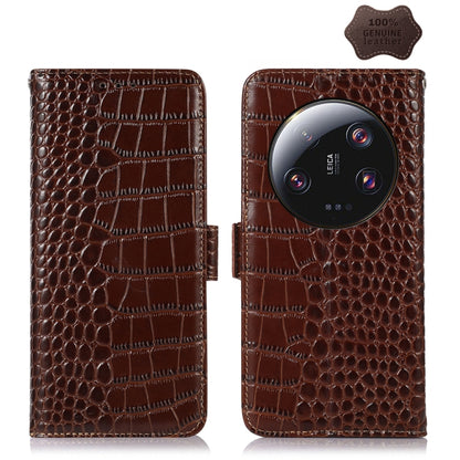 For Xiaomi 13 Ultra Crocodile Top Layer Cowhide Leather Phone Case(Brown) - 13 Ultra Cases by PMC Jewellery | Online Shopping South Africa | PMC Jewellery