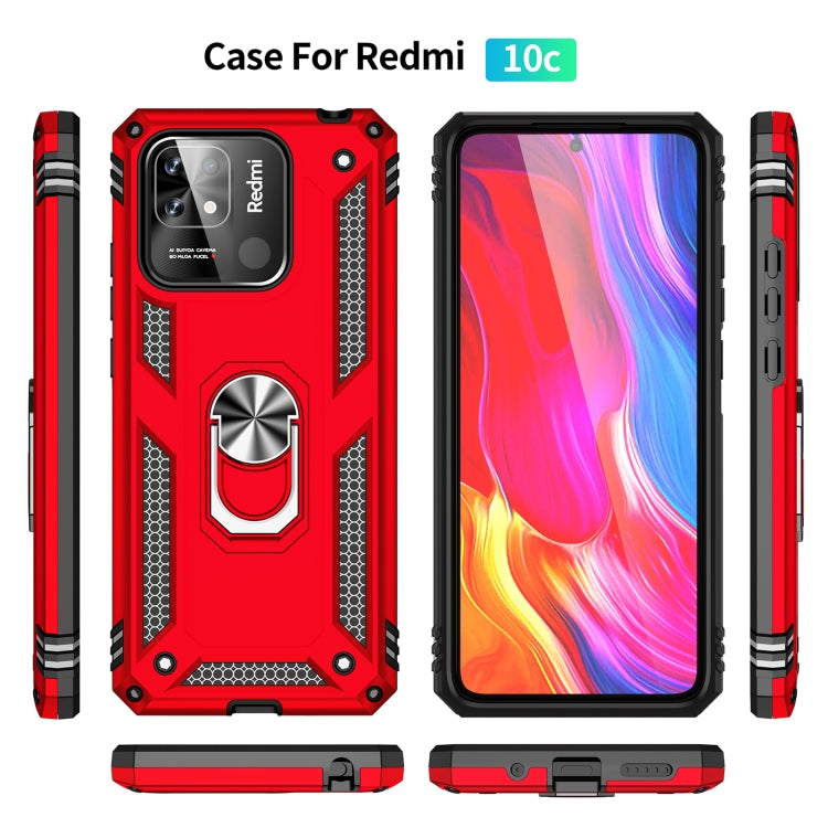 For Xiaomi Redmi 12C / 11A Shockproof TPU + PC Phone Case with Holder(Red) - Mi 11 Ultra Cases by PMC Jewellery | Online Shopping South Africa | PMC Jewellery